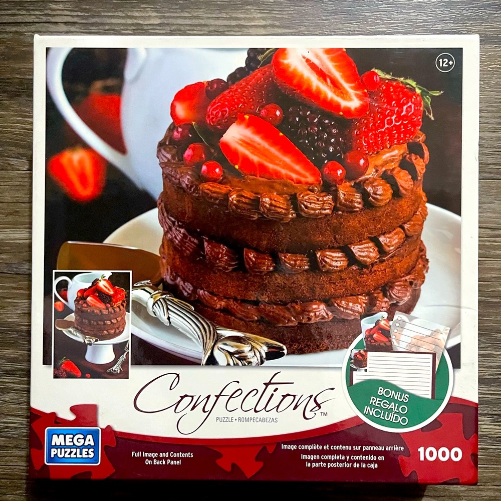 Mega Puzzles Confections Chocolate Cake 1000 piece puzzle. 🧩
